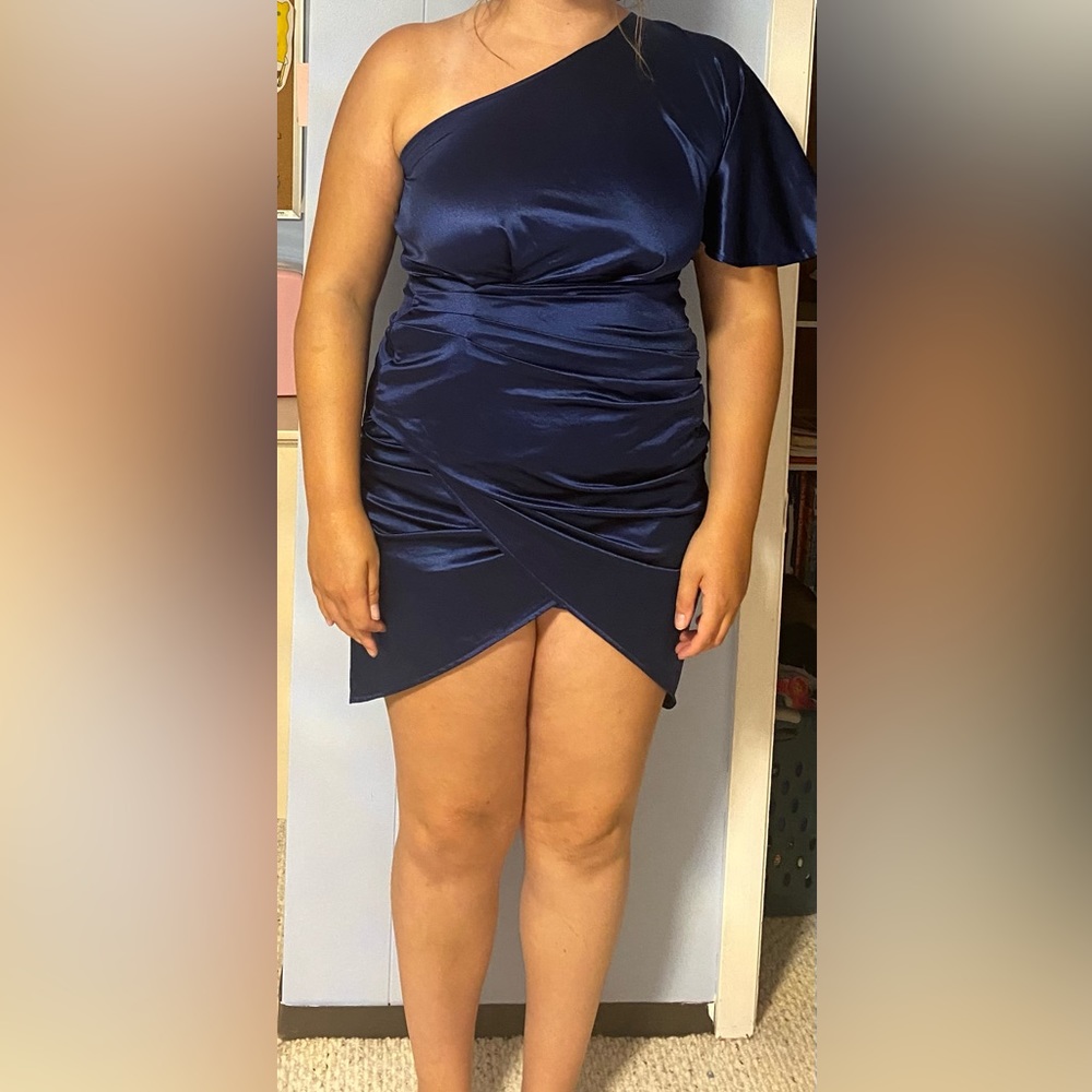 Dark Blue Satin Dress